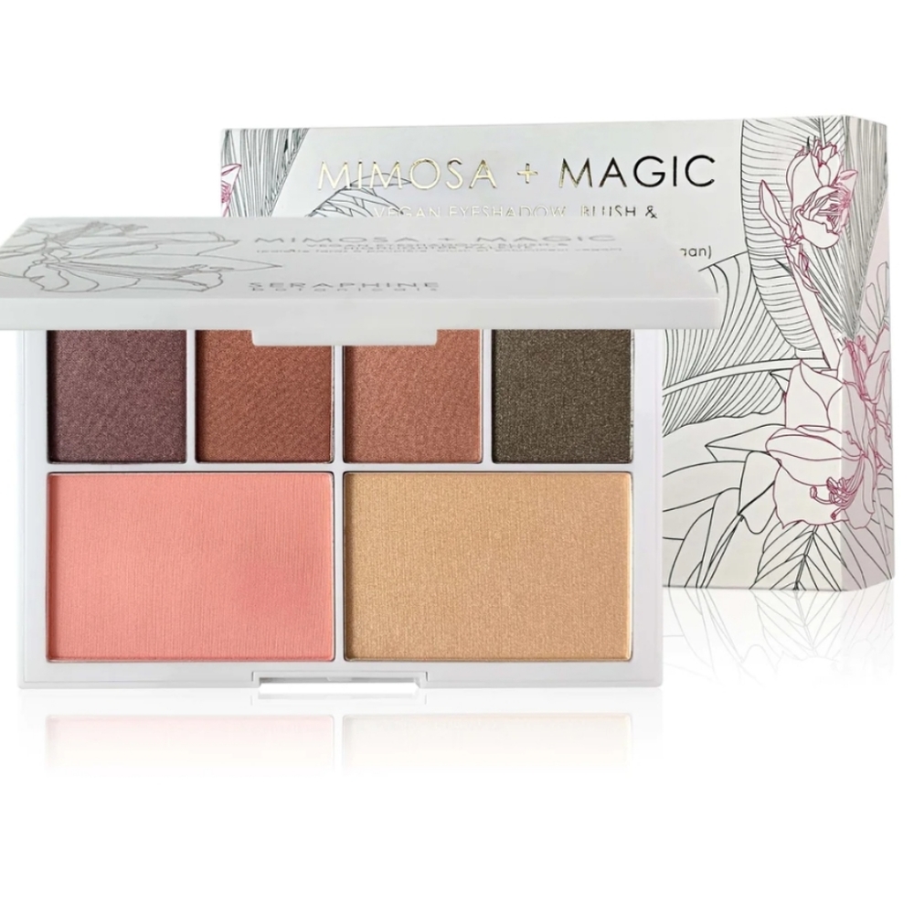 Seraphine Botanicals Mimosa & Magic Vegan Eyeshadow, Blush & Highlighter Palette
